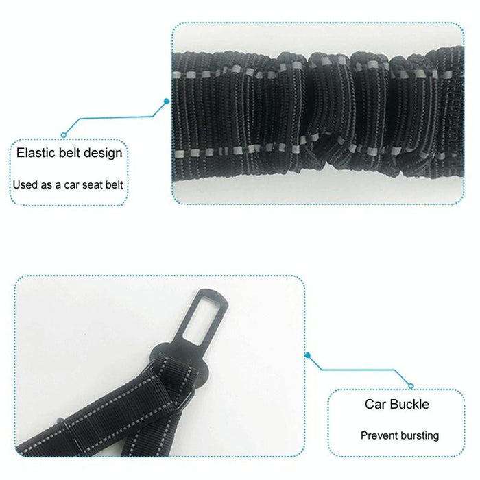 Pet Vehicle Safety Leash 2.5 X 150Cm Multifunctional Black