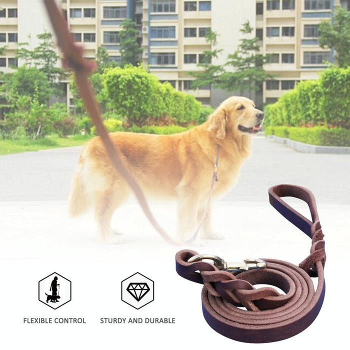 Dog Training Harness With Cowhide Leash