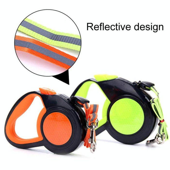 Reflective Retractable Dog Leash Night Walks