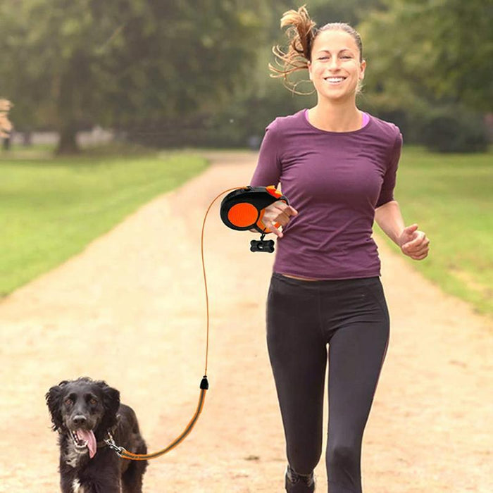Reflective Retractable Dog Leash Night Walks