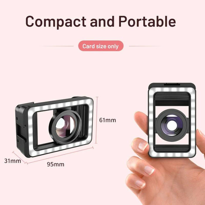 15X Macro Lens With Led Fill Light Phone Holder Clamp