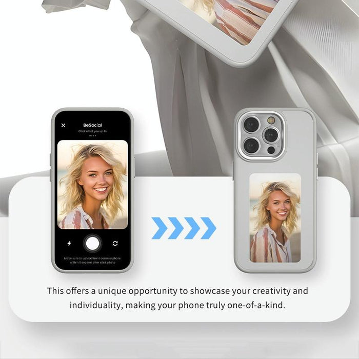 For Iphone 15 Nfc Four-Colour E-Ink Screen Diy Phone Case