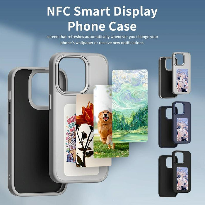 For Iphone 15 Nfc Four-Colour E-Ink Screen Diy Phone Case