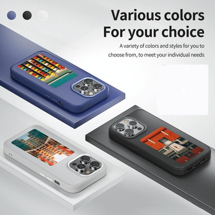 For Iphone 15 Nfc Four-Colour E-Ink Screen Diy Phone Case