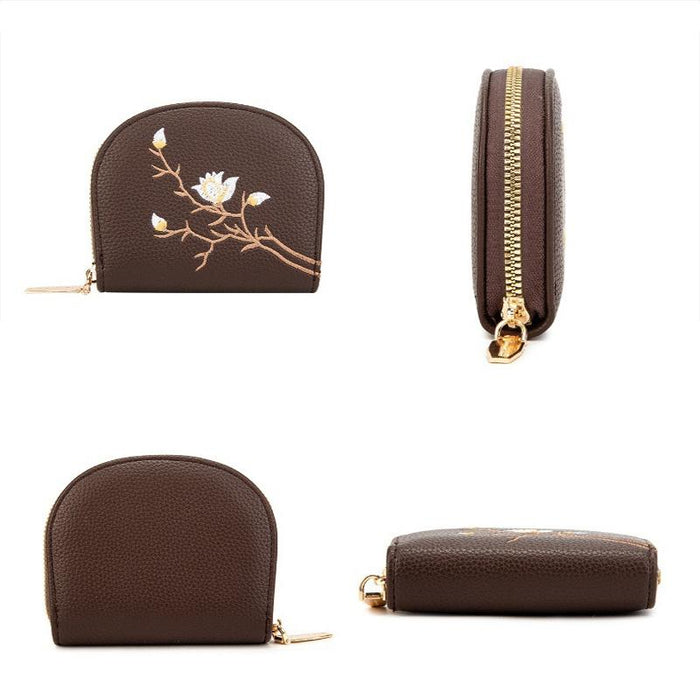 Large Capacity Semicircular Embroidery Id Card Holder