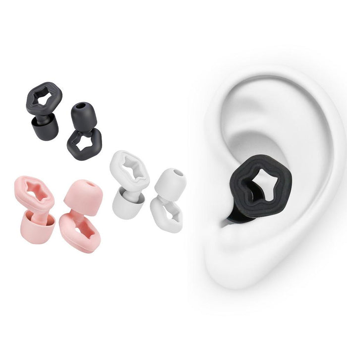 3 Pairs Noise Reducing Silicone Earplugs For Sleep & Swimming