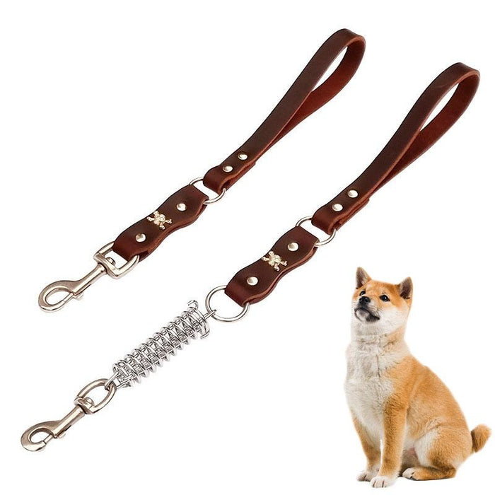 Leather Dog Leash No Spring Coffee