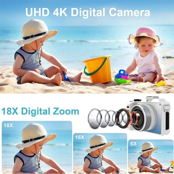 48Mp Dual Camera 4K Hd Camcorder 3 Inch Display 18X Zoom