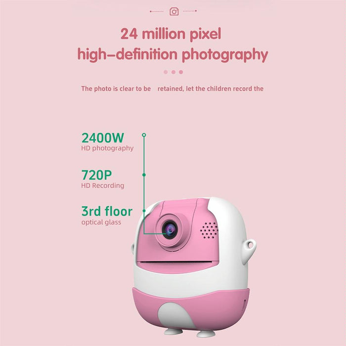 A19B 2.0-Inch 720P Hd Reversible Camera Cartoon Children Mini Digital Printing Camera