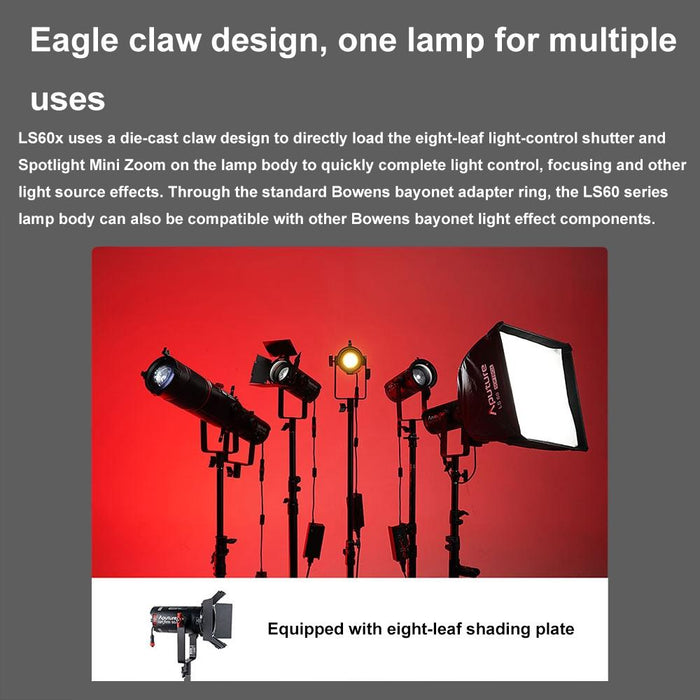 Aputure Adjustable Focus Led Photography Light Indoor Interview Video Live Fill Light - Ls 60D