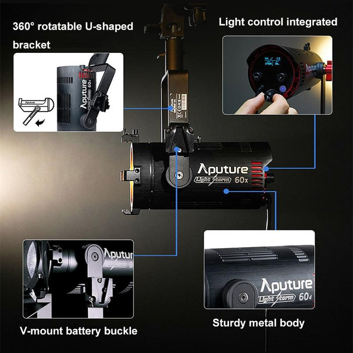 Aputure Adjustable Focus Led Photography Light Indoor Interview Video Live Fill Light - Ls 60D