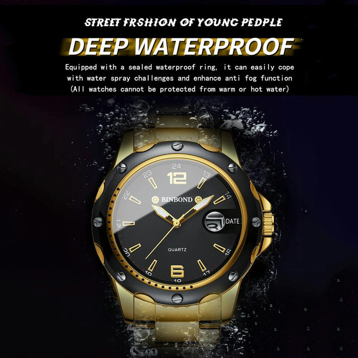 B9696 Outdoor Calendar Luminous Waterproof Quartz Watch