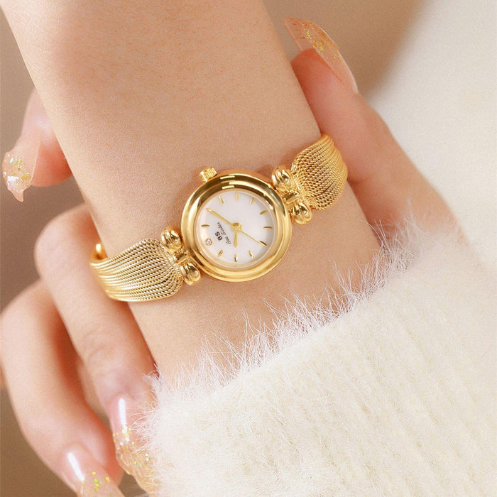 22Mm Retro Women Wrist Watch With Stainless Steel Mesh Butterfly Design Strap