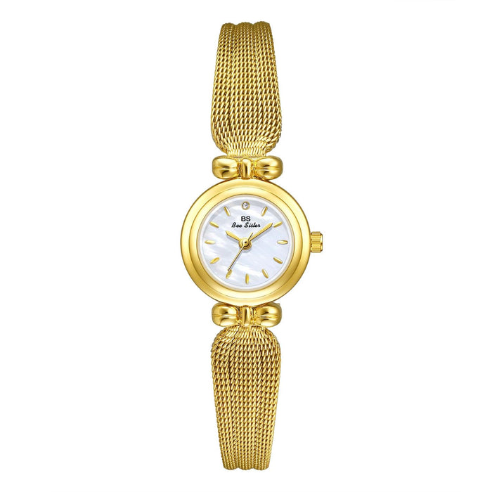22Mm Retro Women Wrist Watch With Stainless Steel Mesh Butterfly Design Strap