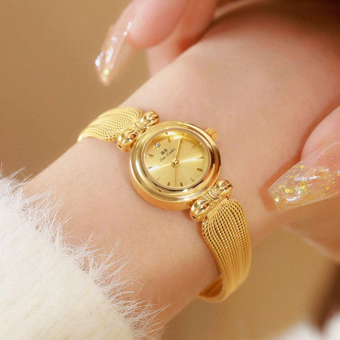 22Mm Retro Women Wrist Watch With Stainless Steel Mesh Butterfly Design Strap