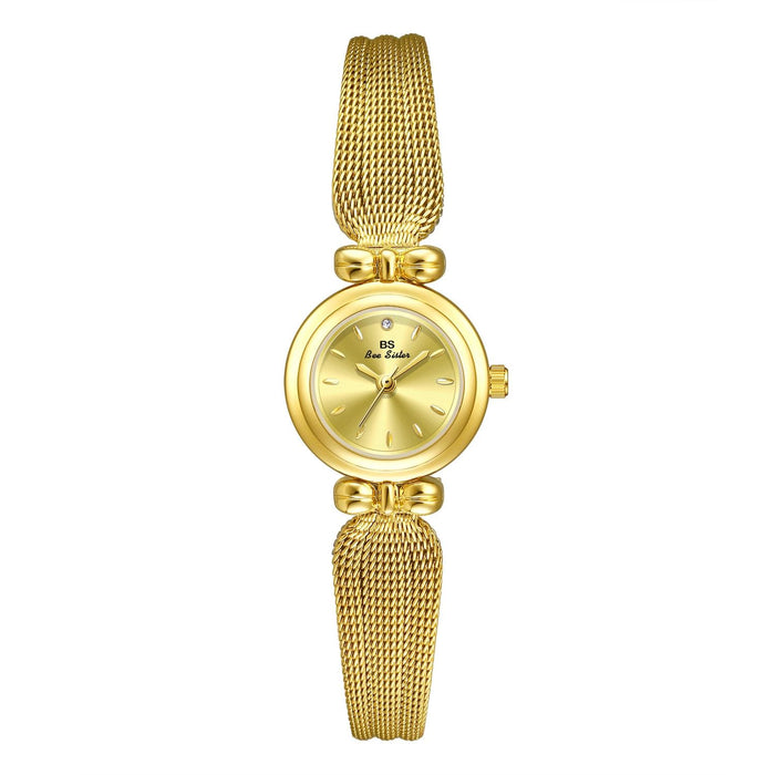 22Mm Retro Women Wrist Watch With Stainless Steel Mesh Butterfly Design Strap