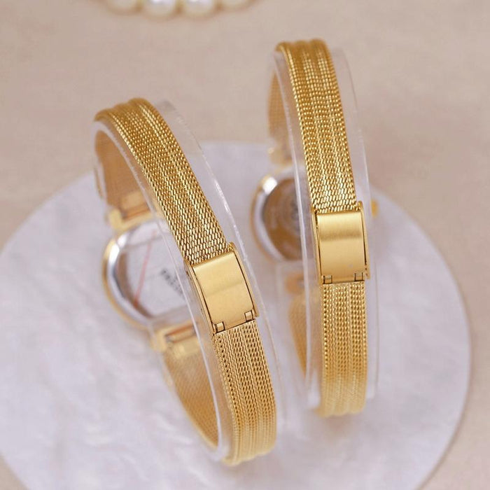 22Mm Retro Women Wrist Watch With Stainless Steel Mesh Butterfly Design Strap