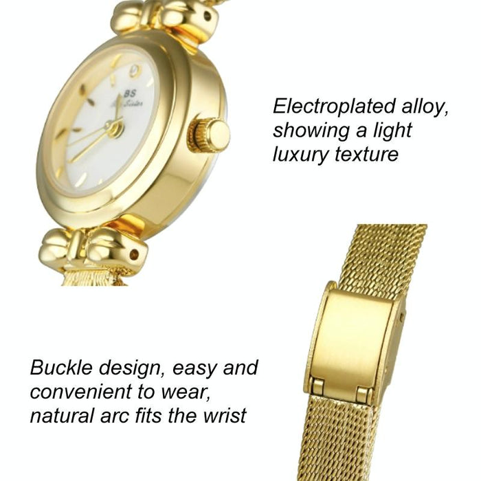 22Mm Retro Women Wrist Watch With Stainless Steel Mesh Butterfly Design Strap