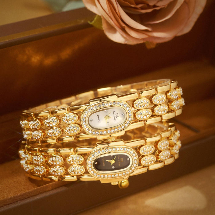 Stainless Steel Women Bracelet Diamond Wristwatch