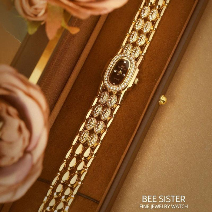 Stainless Steel Women Bracelet Diamond Wristwatch