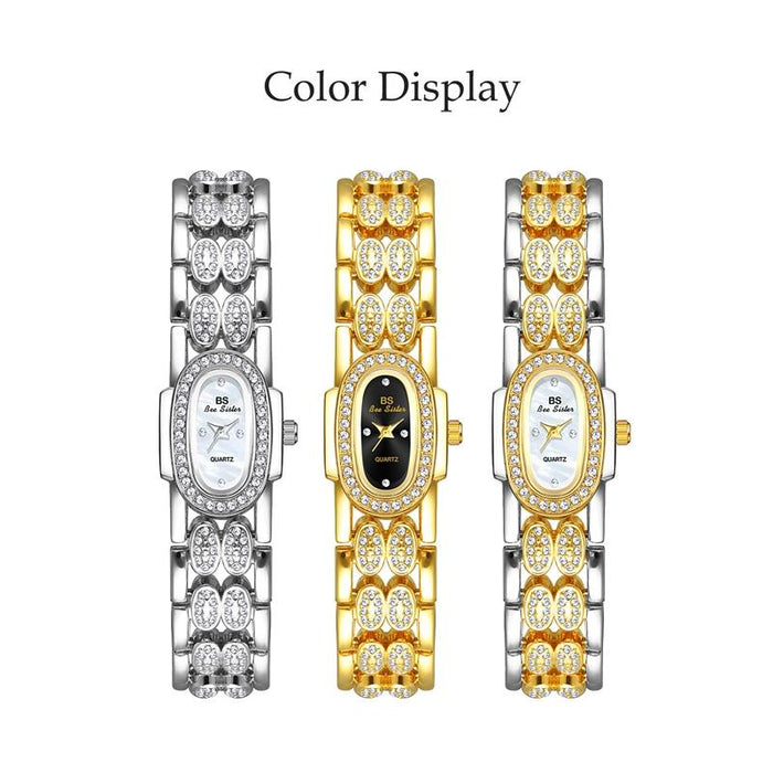 Stainless Steel Women Bracelet Diamond Wristwatch