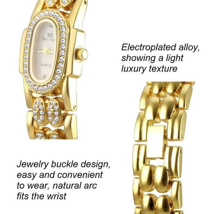 Stainless Steel Women Bracelet Diamond Wristwatch