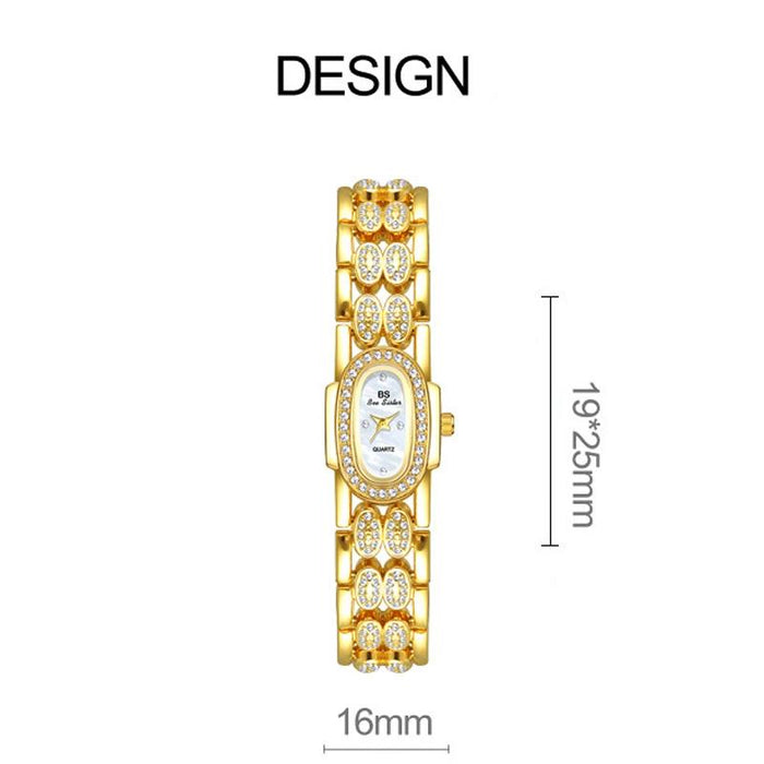 Stainless Steel Women Bracelet Diamond Wristwatch