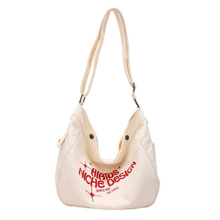 Printed Letter Canvas Tote For Women Spacious & Casual