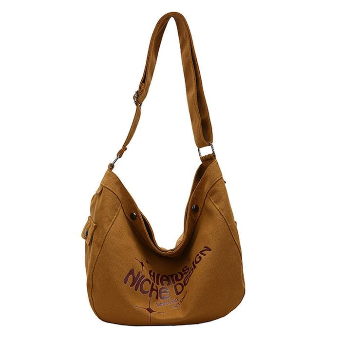 Printed Letter Canvas Tote For Women Spacious & Casual