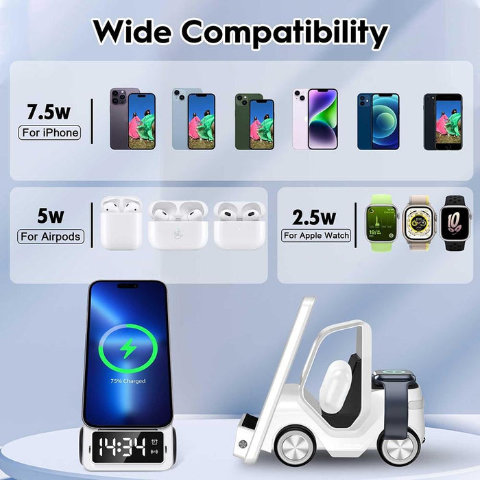 5 In 1 Car Desktop Alarm Clock With Wireless Charging