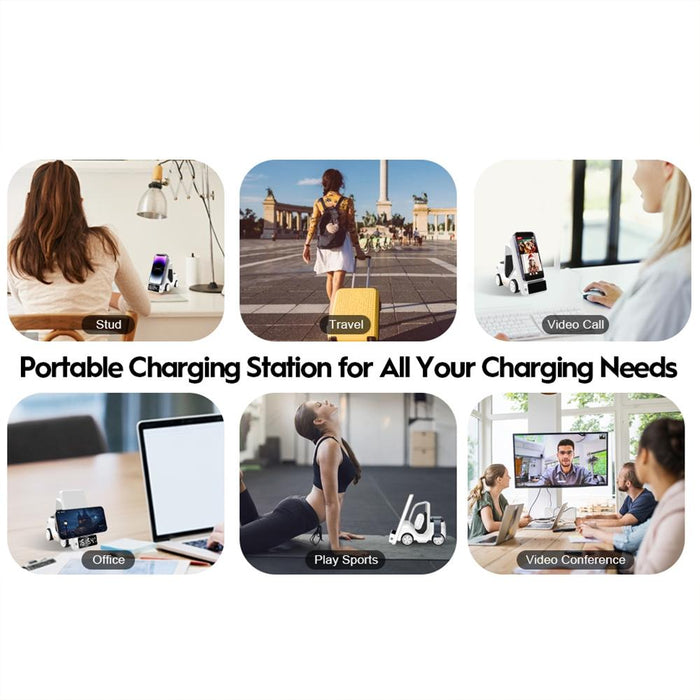 5 In 1 Car Desktop Alarm Clock With Wireless Charging