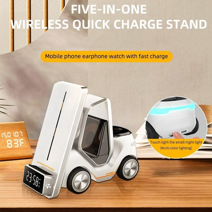 5 In 1 Car Desktop Alarm Clock With Wireless Charging