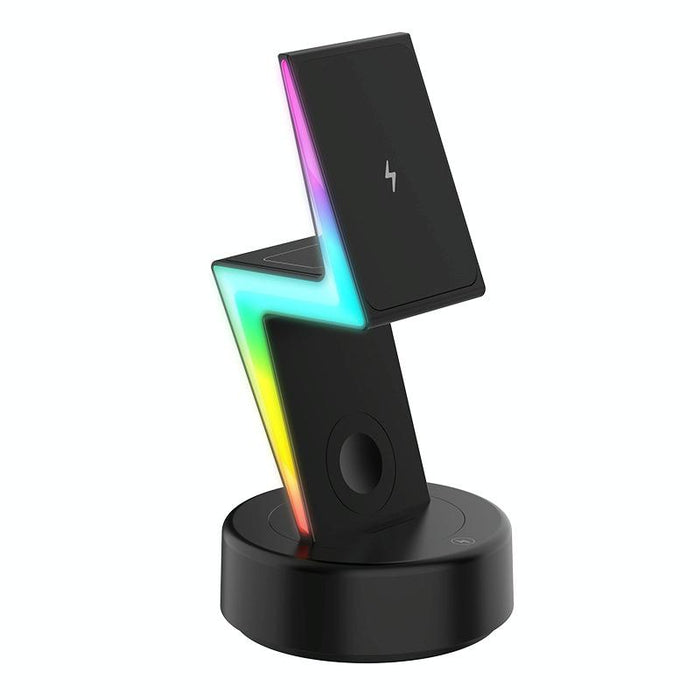 3 In 1 Rgb Light Magnetic Phone Holder With Wireless Charging