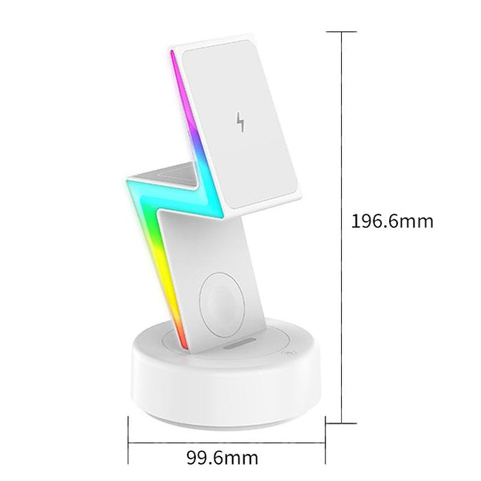 3 In 1 Rgb Light Magnetic Phone Holder With Wireless Charging