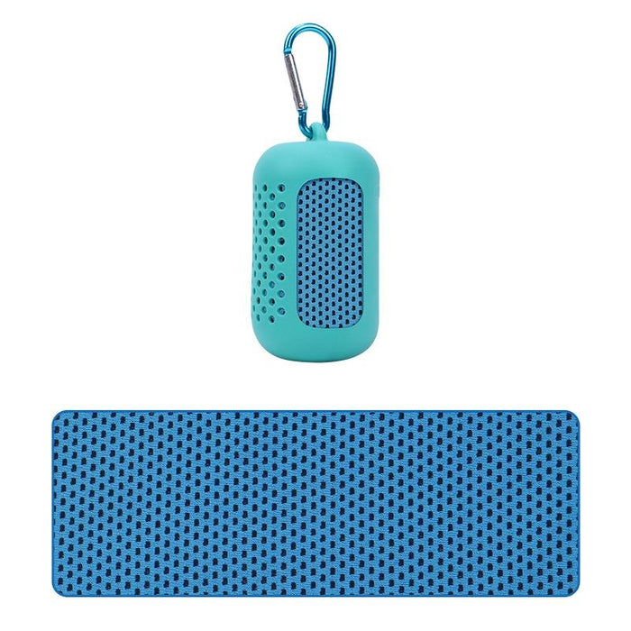 Sports Towel Set Travel Portable Quick Dry Cold Feeling Towel With Silicone Sleeve Storage Bag - Size 30X80Cm