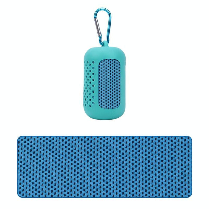 Sports Towel Set Travel Portable Quick Dry Cold Feeling Towel With Silicone Sleeve Storage Bag - Size 30X80Cm