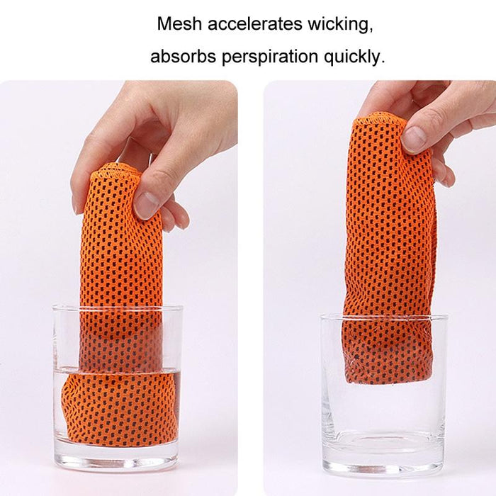 Sports Towel Set Travel Portable Quick Dry Cold Feeling Towel With Silicone Sleeve Storage Bag - Size 30X80Cm