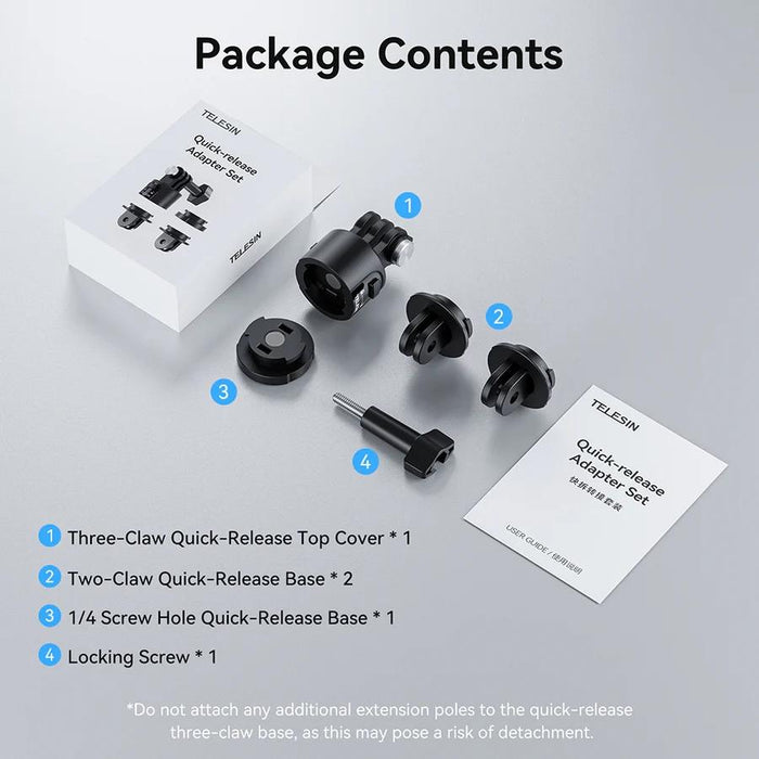 Universal Magnetic Quick Release Adapter Kit For Action Cameras