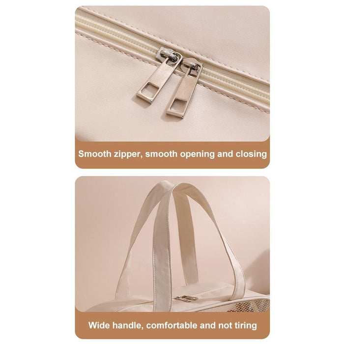 Beige Waterproof Beach Bag For Toiletries Cosmetics L For Swimming Travel