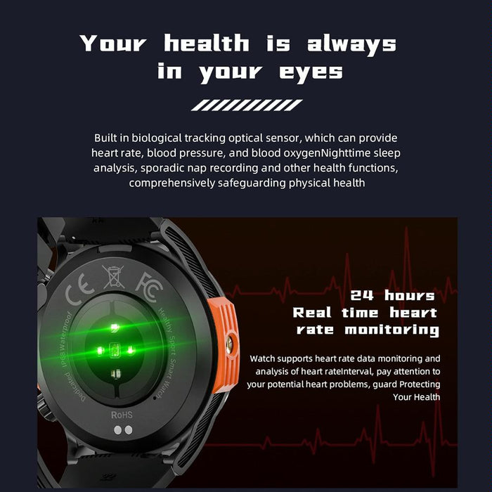 1.46 Inch Waterproof Bluetooth Smart Watch With Sos Flashlight