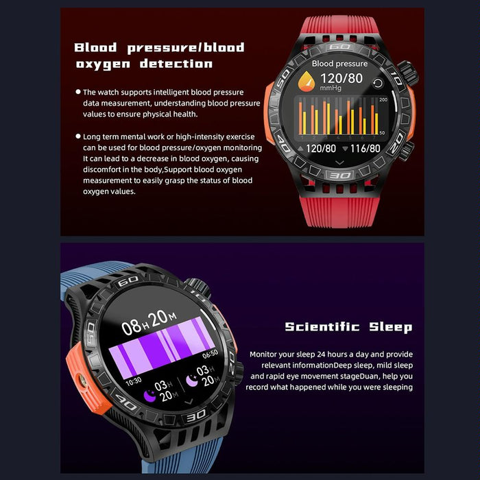 1.46 Inch Waterproof Bluetooth Smart Watch With Sos Flashlight