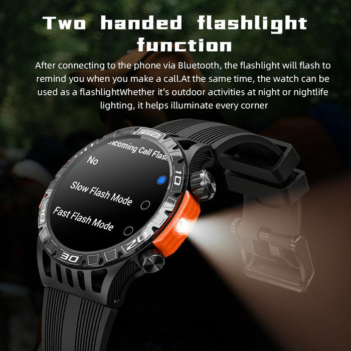 1.46 Inch Waterproof Bluetooth Smart Watch With Sos Flashlight