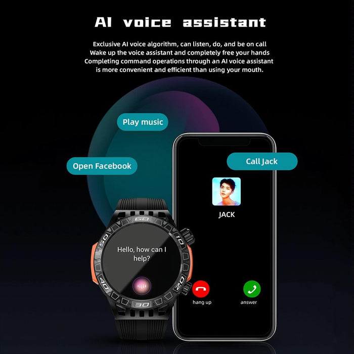 1.46 Inch Waterproof Bluetooth Smart Watch With Sos Flashlight