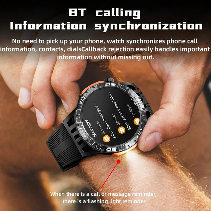 1.46 Inch Waterproof Bluetooth Smart Watch With Sos Flashlight