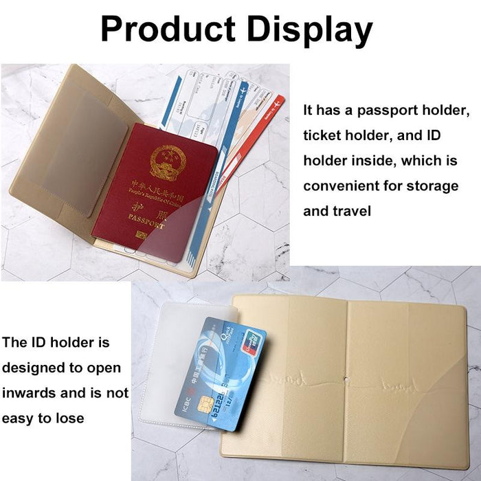 Cartoon Map Couple Passport Cover Travel Holder
