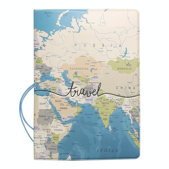 Passport Cover For Travel Abroad 3D Map Design