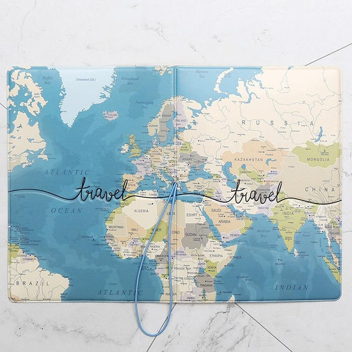 Passport Cover For Travel Abroad 3D Map Design
