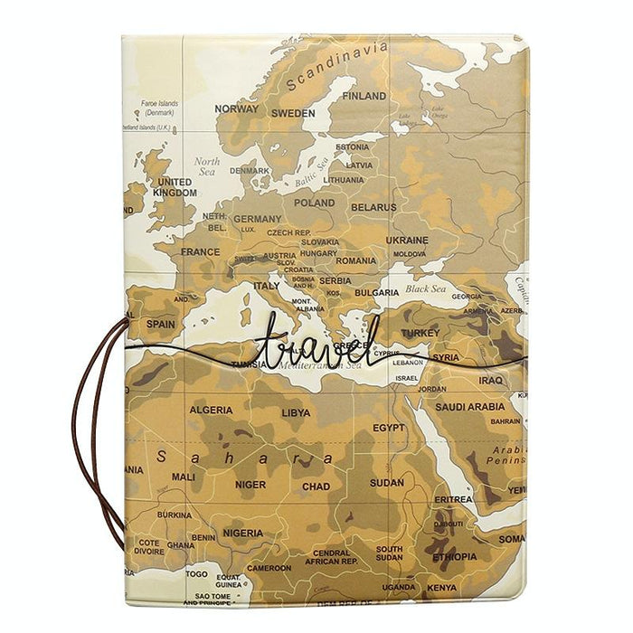 Passport Cover For Travel Abroad 3D Map Design