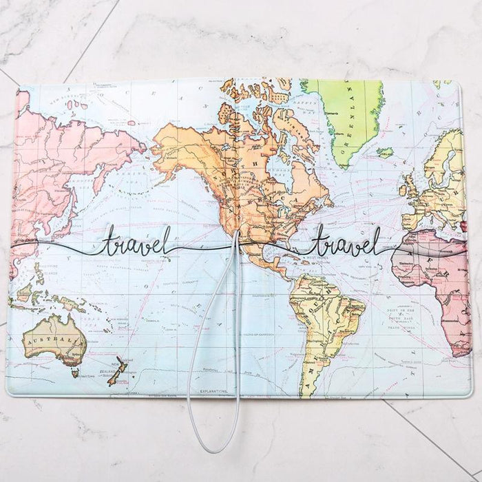 Passport Cover For Travel Abroad 3D Map Design