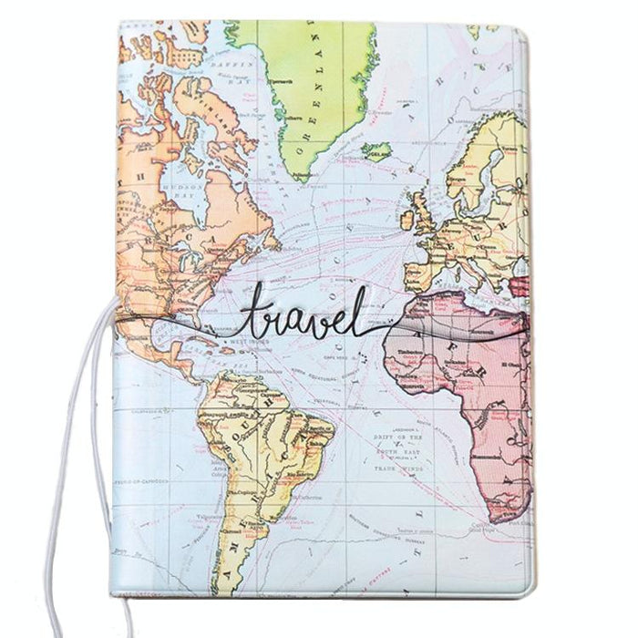 Passport Cover For Travel Abroad 3D Map Design
